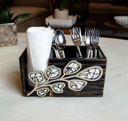 Black Mirror Cutlery Holder
