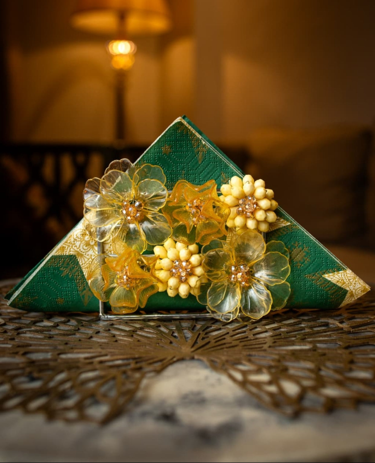 Yellow Flowerr Napkin Holder