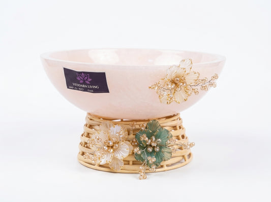 Pink Flowerr 10 Inch Jute Base