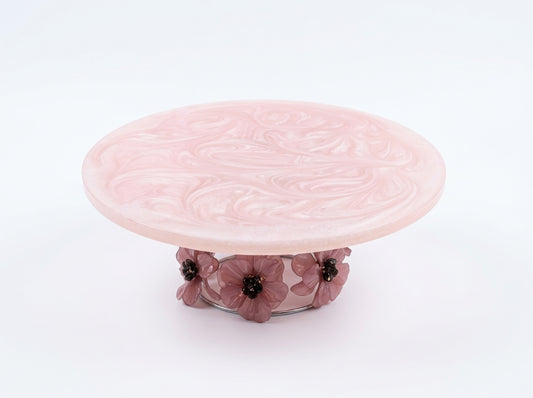 Cake Stand Steel Base Mauve