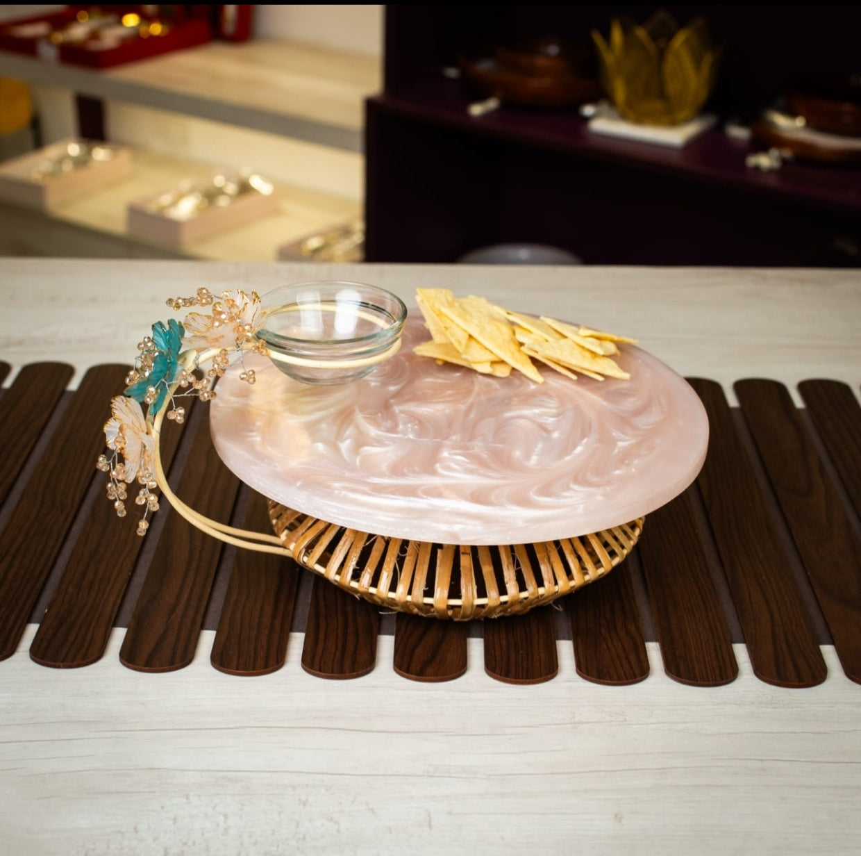 Cake Stand Jute Base Platter with Deep Jute