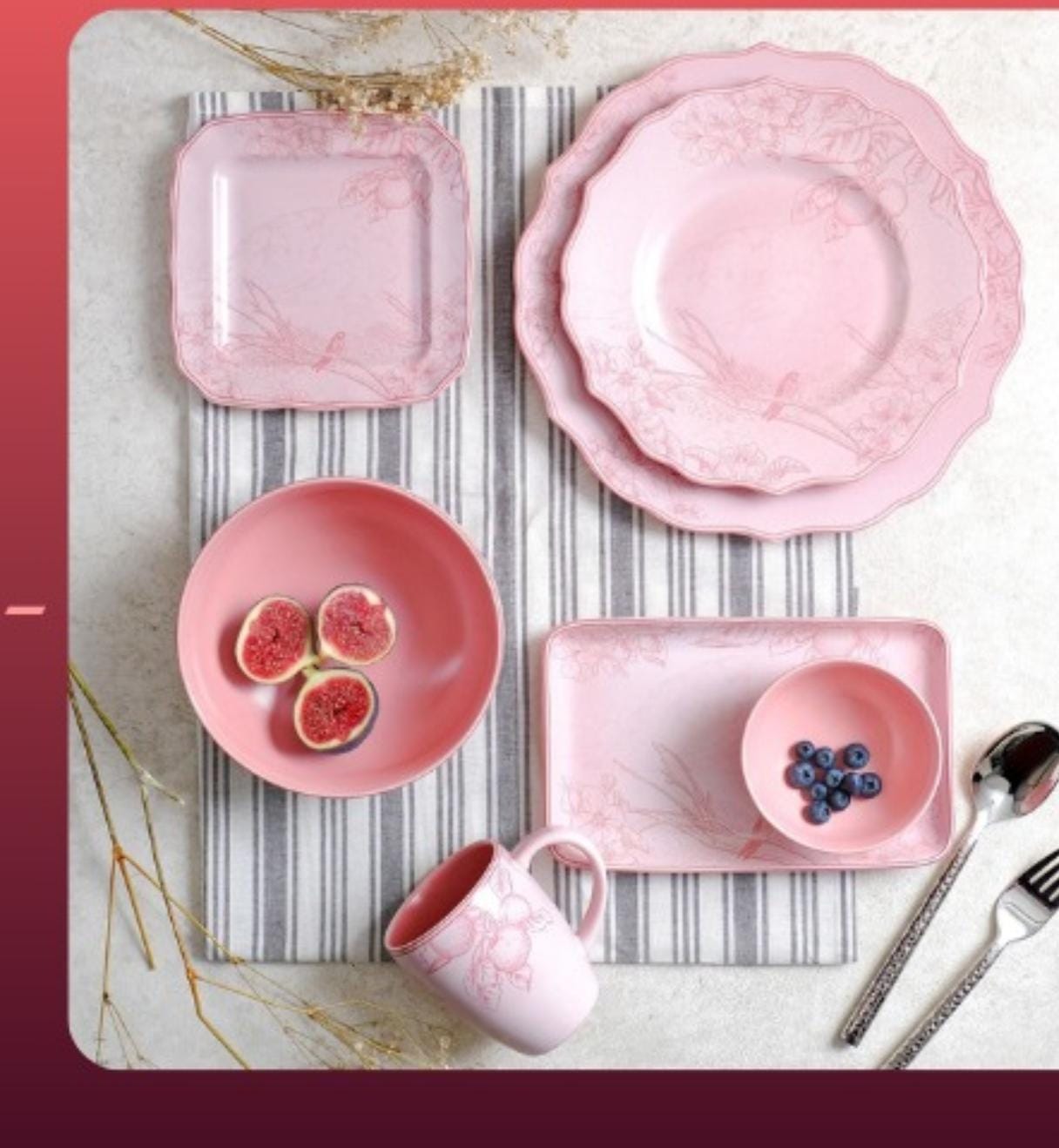 Pink Blush Dinner Set Set of 21