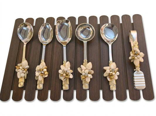 White Guccha Serving Spoon Set