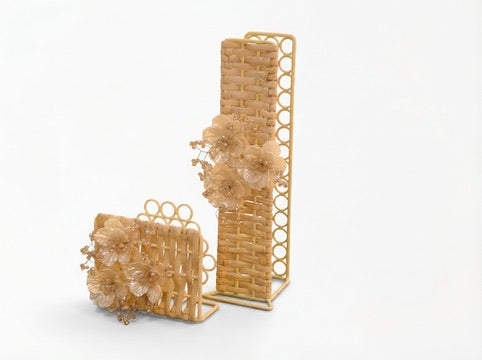White Flowerr Jute Holder - Image 2