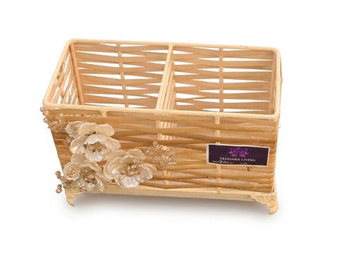 White Flower Jute Cutlery Holder - Image 4