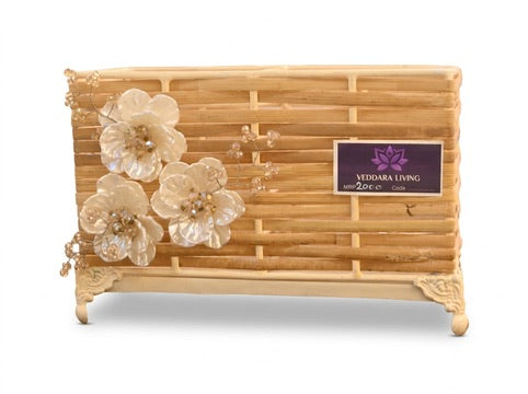 White Flower Jute Cutlery Holder - Image 3