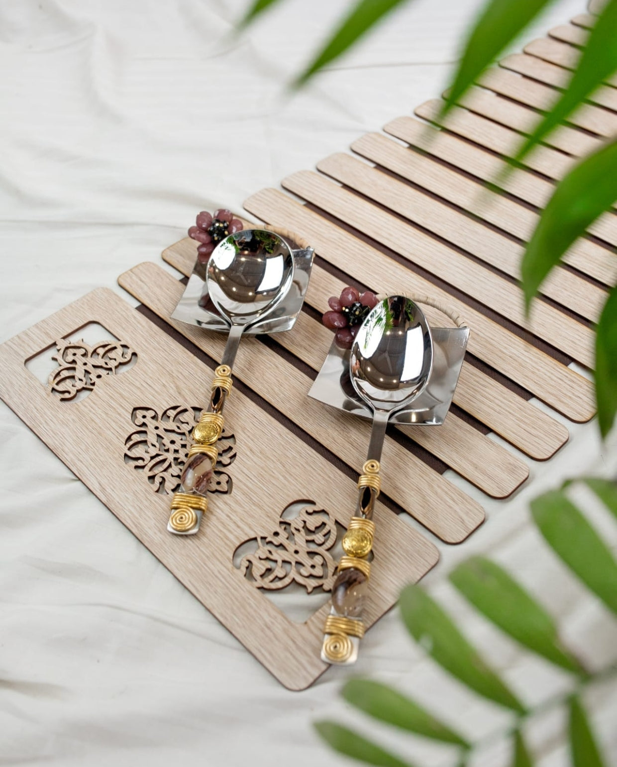 Mauve Flowerr Steel Spoon Rest