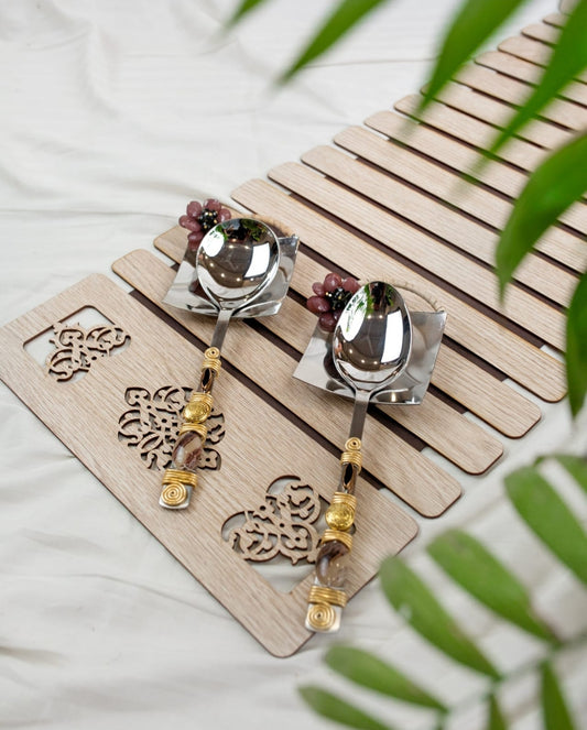 Mauve Flowerr Steel Spoon Rest